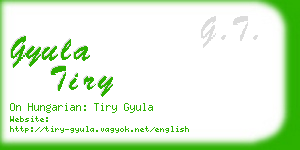 gyula tiry business card